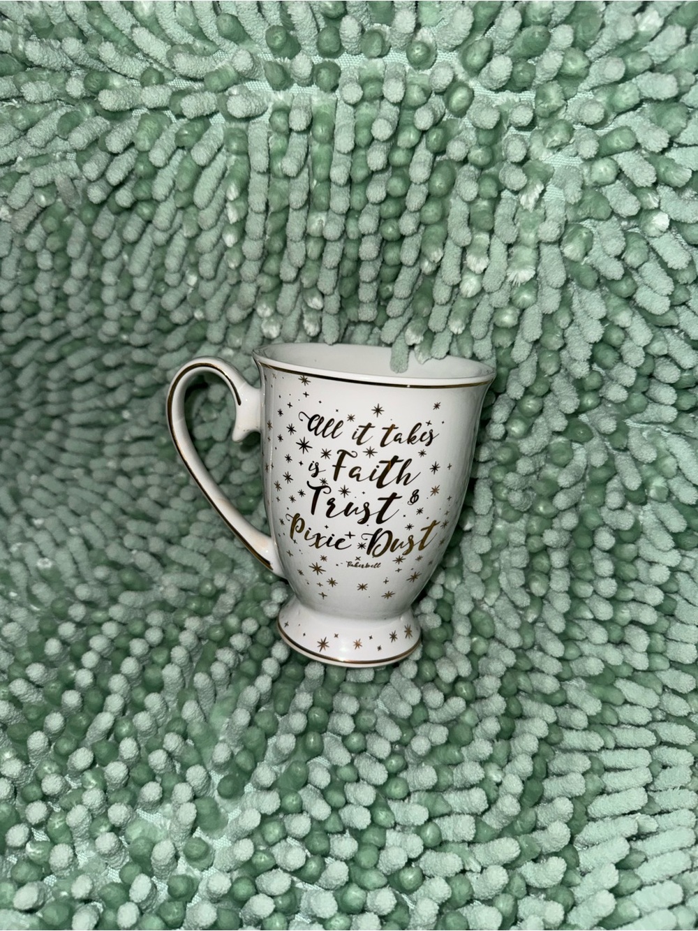 Disney White and Gold Inspirational Ceramic Mug